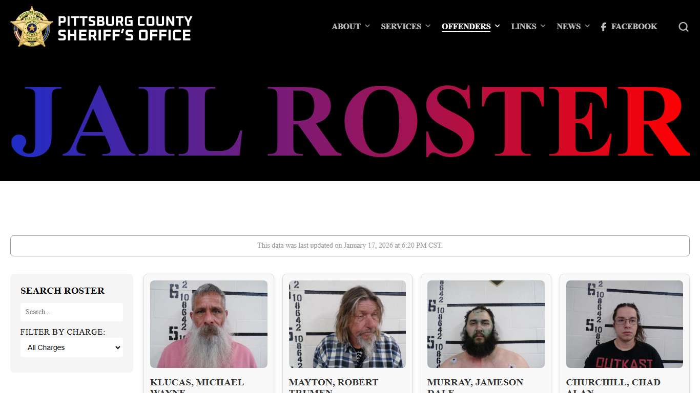 Jail Roster - Pittsburg County Sheriff's Office